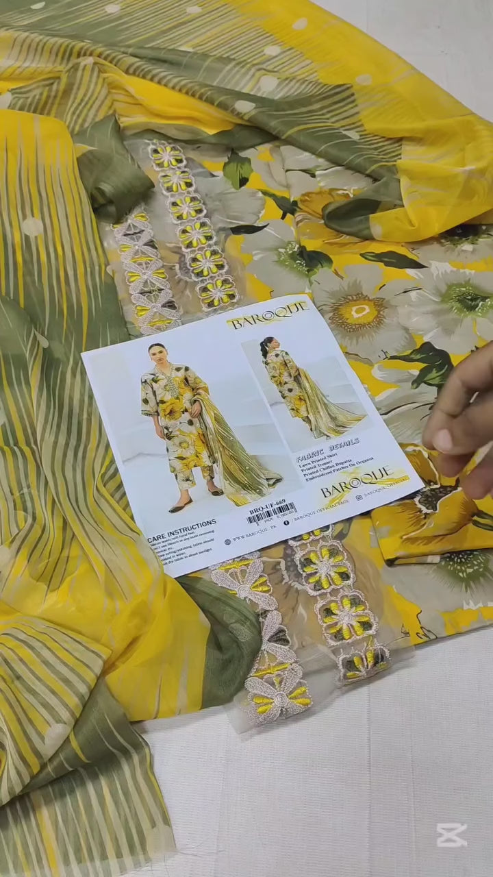 BAROQUE LATEST DIGITAL PRINTED LAWN COLLECTION| UNSTITCHED MASTER REPLICA BY SHAEBIZ