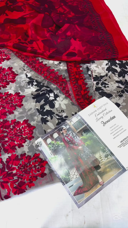 ZAINAB CHOTTANI LUXURY LAWN COLLECTION| UNSTITCHED 3 PC BY SHAEBIZ