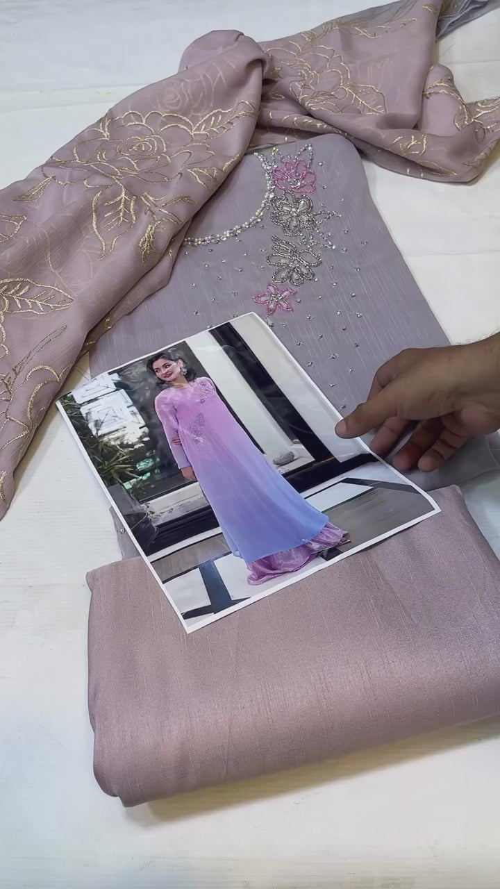 Anzaal Long Lulusar Soft CHIFFON Gradient Long Top