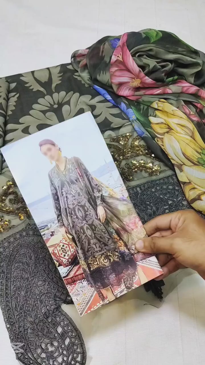 MARIA B CAMBRIC LAWN COLLECTION| UNSTITCHED 3 PCS  BY SHAEBIZ