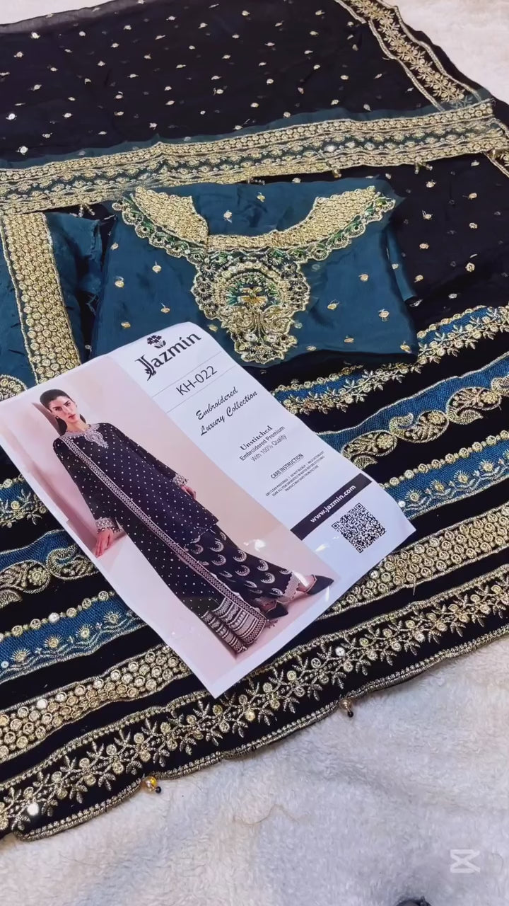 JAZMIN LUXURY RAW SILK DRESS | LAREST COLLECTION 2025| TOP PAKISTANI DRESS BY SHAEBIZ