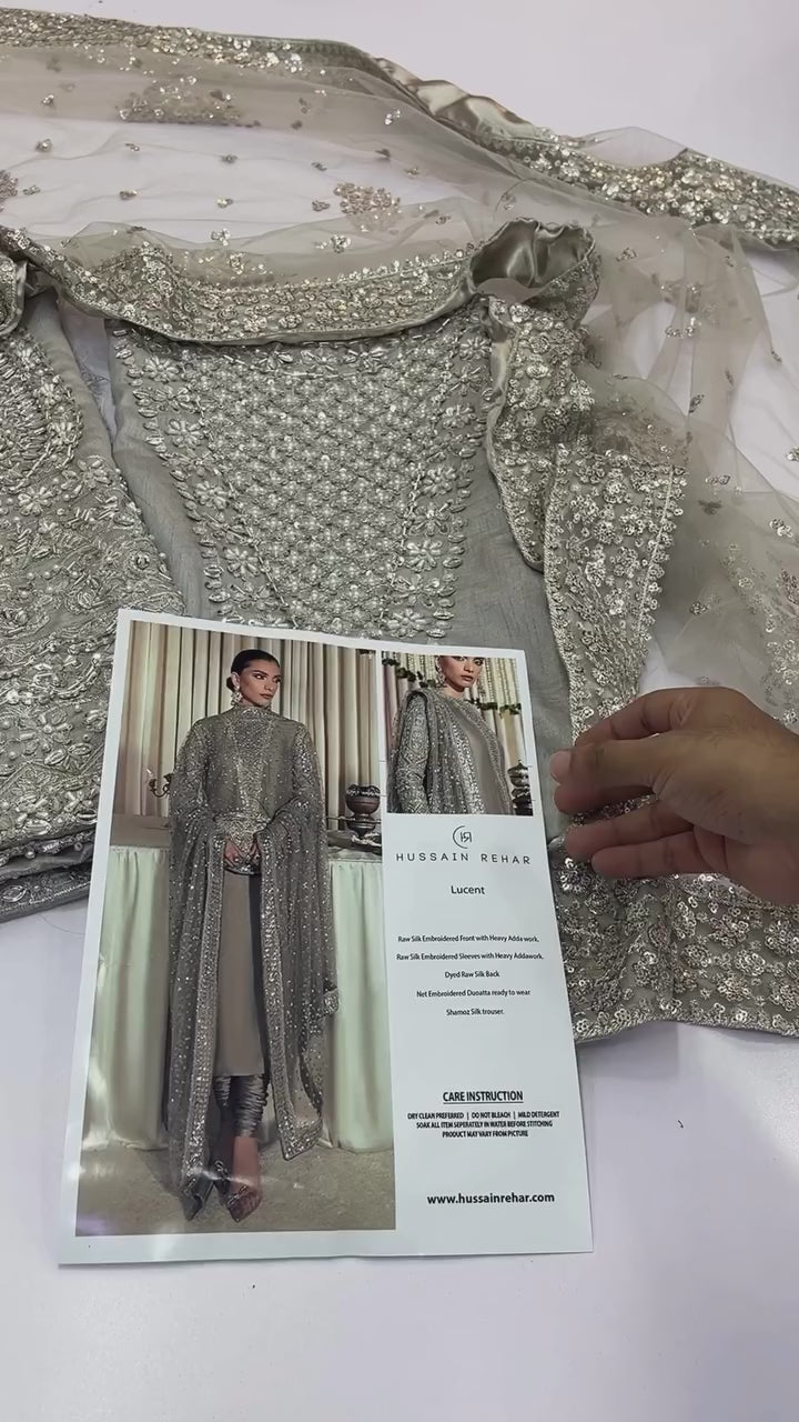 HUSSAIN REHAR MOON MIST LUXURY RAW SILK DRESS | LATEST COLLECTION| TOP PAKISTANI DRESS BY SHAEBIZ