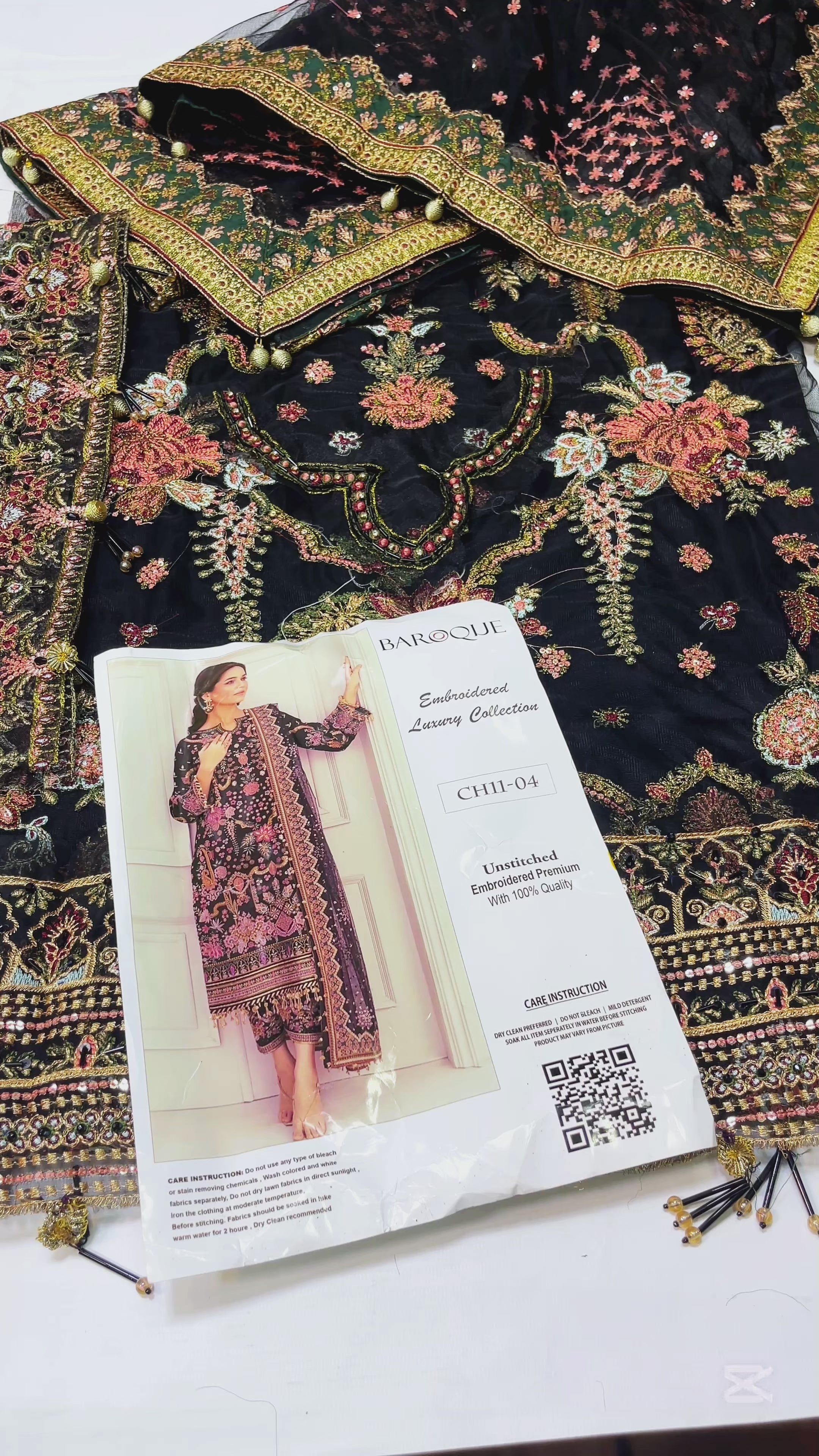 BAROQUE BLACK NET COLLECTION| TOP PAKISTANI DRESS BY SHAEBIZ