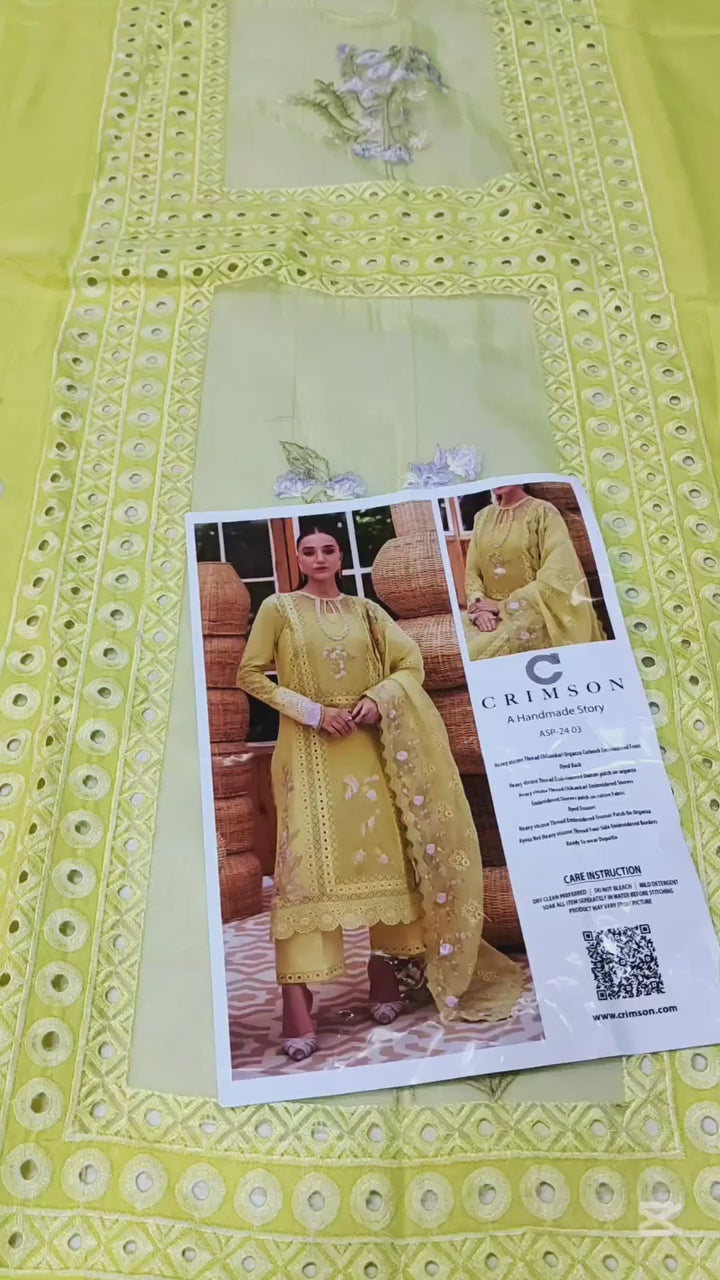 CRIMSON LEMON CHICKEN KARI LAWN COLLECTION| TOP PAKISTANI DRESS BY SHAEBIZ