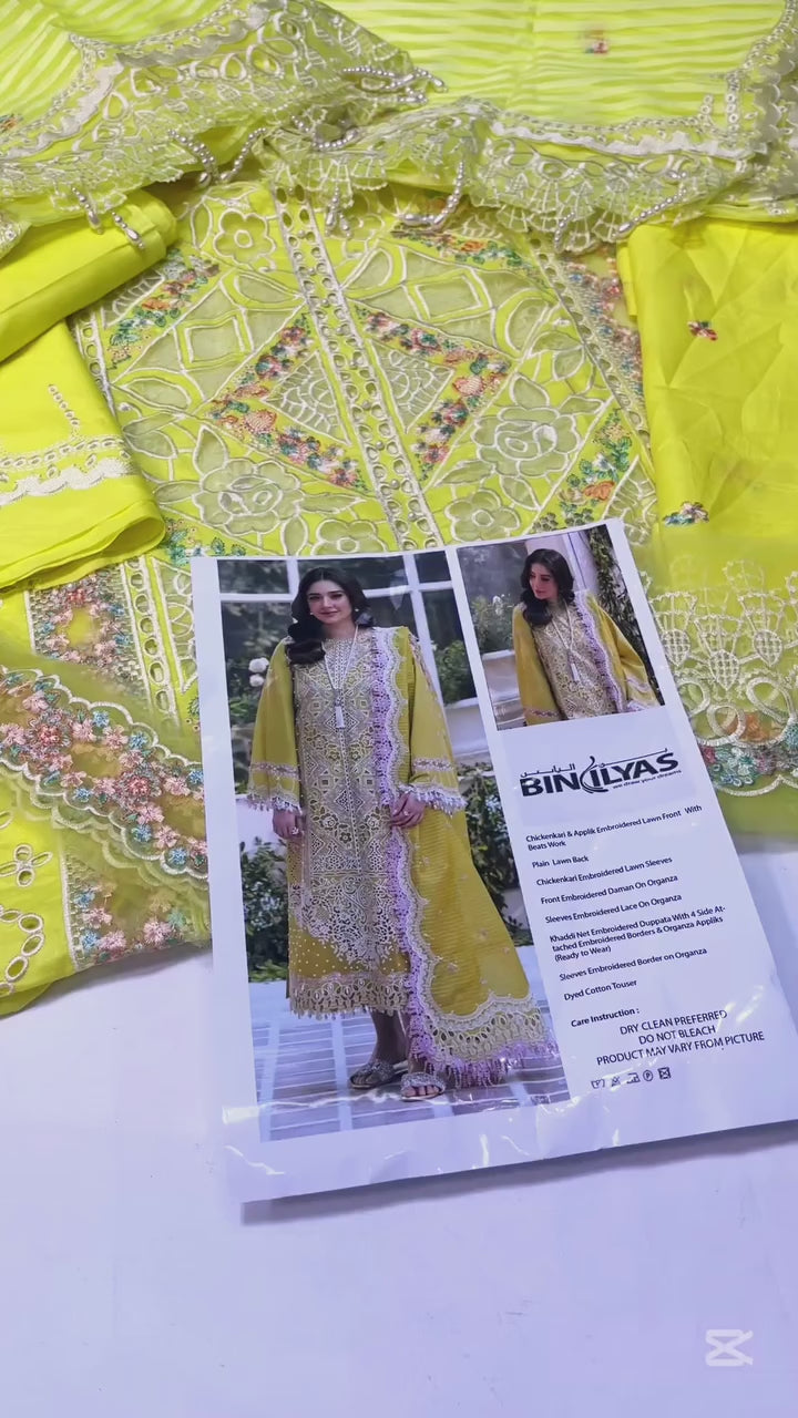 BIN ILYAS FREESIA LAWN COLLECTION| LATEST 2025 COLLECTION BY SHAEBIZ
