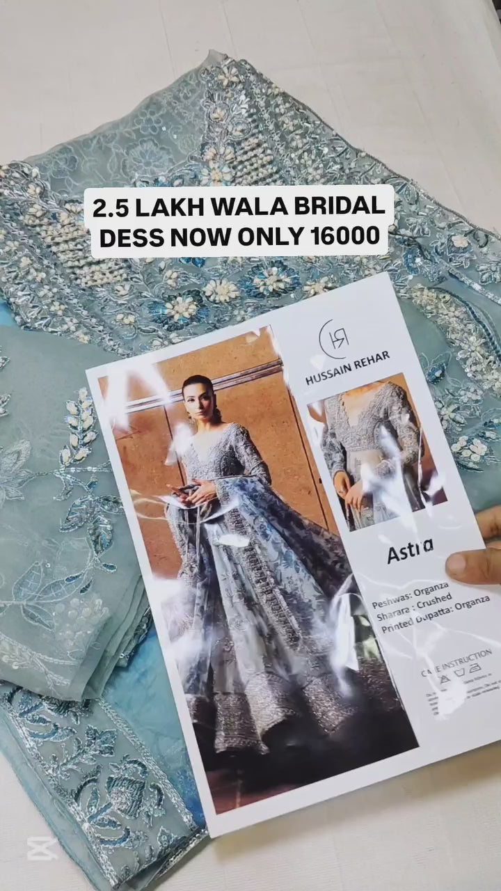 HUSSAIN REHAR ASTRA WEDDING DRESS| UNSTITCHED WEDDING COLLECTION|TOP PAKISTANI DRESS BY SHAEBIZ
