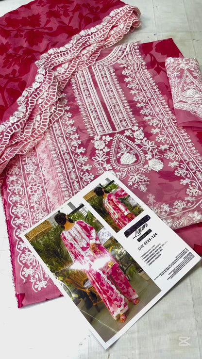 MARIA B PINK 2026 LAWN DRESS| SUMMER COLLECTION BY SHAEBIZ