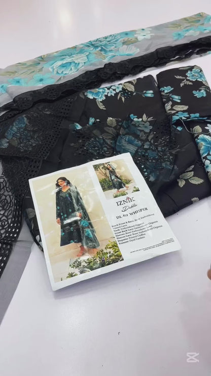 IZNIK BLACK ORCHID LUXURY LAWN COLLEGE| CHICKEN KARI| TOP PAKISTANI DRESS BY SHAEBIZ