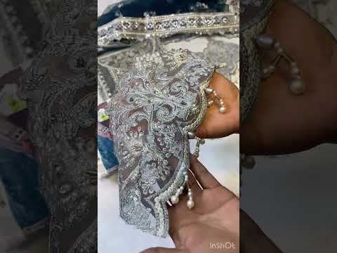 IMROZIA ZARQOON GREY LUXURY NET COLLECTION| UNSTITCHED MASTER REPLICA| TOO PAKISTANI DRESS BY SHAEBIZ