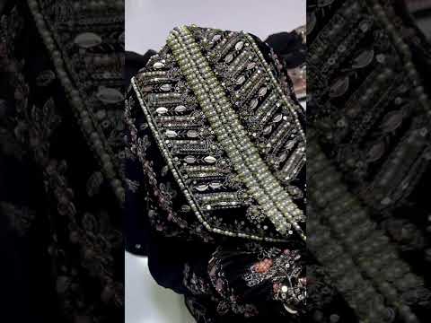 ANEELA'S BLACK VELVET FULL ADDA WORK ON SHIRT UPGRADE| WINTER COLLECTION| TOP PAKISTANI DRESS BY SHAEBIZ