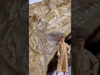 ETHNIC LATEST RAW SILK KAFTAN | LATEST 3 PCS  SHAEBIZ