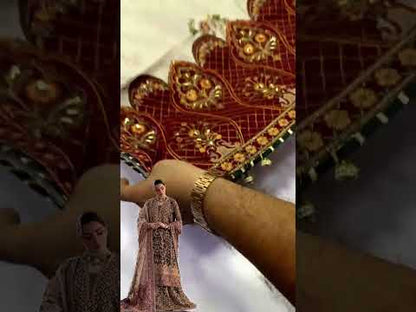 AIK ATELIER BLACK LUXURY LUXURY ORGENZA BRIDAL DRESS | UNSTITCHED LATEST BRIDAL COLLECTION BY SHAEBIZ