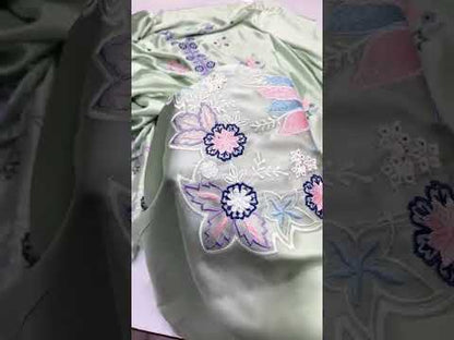 SUNNIA MINAHIL LUXURY 3 PIECE SILK KAFTAN| NEW COLOR | UNSTITCHED LATEST COLLECTION BY SHAEBIZ