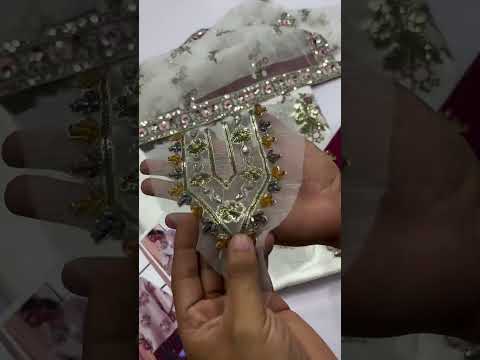 ETHNIC WHITE RAW SILK WITH CONTRAST RAW SILK TROSUER