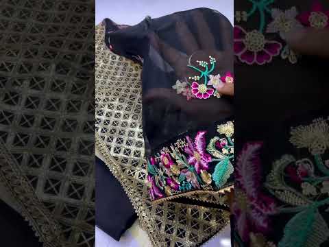 ANEELA'S BLACK ZIC ZAK LUXURY RAW SILK COLLECTION| UNSTITCHED MASTER REPLICA| TOP PAKISTANI DRESS BY SHAEBIZ