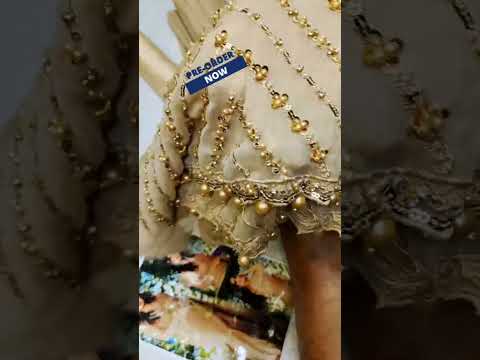 AROOB JATOI LUXURY CHIFFON SKIN SAREE| UNSTITCHED WEDDING COLLECTION| TOP PAKISTANI DRESS BY SHAEBIZ