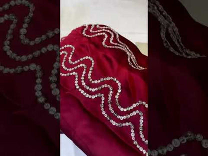 LULUSAR MEHROON BLOSSOM LUXURY SILK COLLECTION| 2025 LATEST COLLECTION| TOP PAKISTANI DRESS BY SHAEBIZ