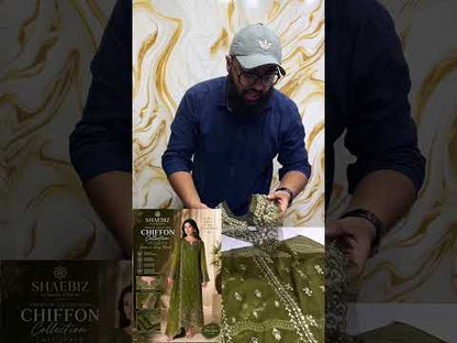 AZURE LUXURY CHIFFON COLLECTION| UNSTITCHED 3 PCS BY SHAEBIZ