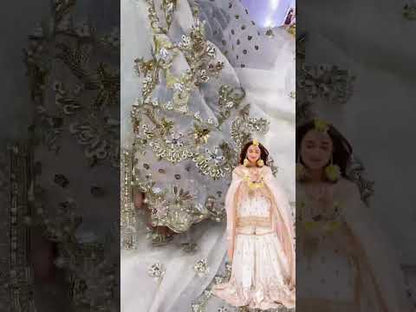 MAHA WAJAHAT LUXURY WHITE  GHARARA BRIDAL DRESS | LATEST BRIDAL DRESS BY SHAEBIZ