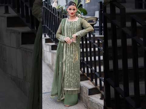 SHAEBIZ PRESENTING LUXURY GREEN CHIFFON COLLECTION| UNSTITCHED MASTER REPLICA| TOP PAKISTANI DRESS BY SHAEBIZ