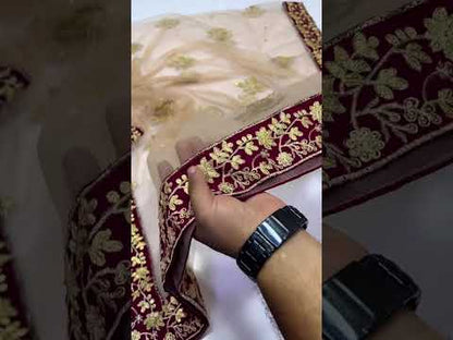 HARIS SHAKEEL LUXURY BRIDAL COLLECTION| UNSTITCHED 3 PCS BY SHAEBIZ