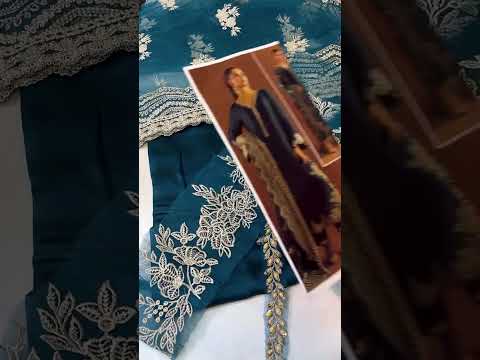 ZAINAB CHOTTANI NABIYA ZINK LUXURY SILK DRESS| UNSTITCHED PARTY WEAR| TOP PAKISTANI DRESS BY SHAEBIZ