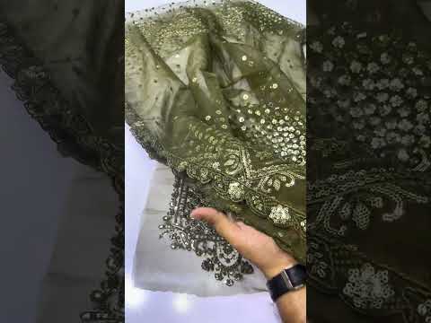 BAROQUE MEHNDI PEALS CHIFFON UNSTITCH FORMAL WEAR COLLECTION BY SHAEBIZ