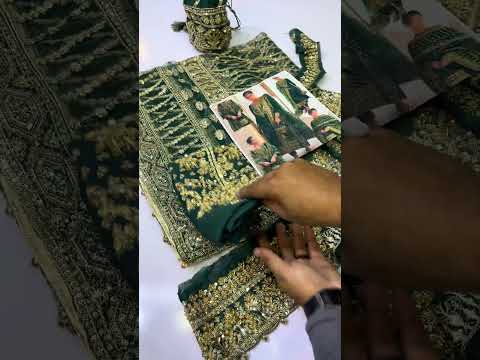 KANWAL MALIK GOLDEN GREEN LUXURY RAW SILK| LATEST WEDDING EDITION BY SHAEBIZ