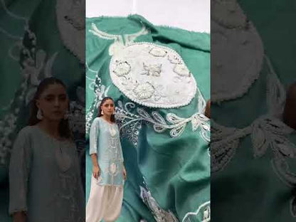 WARDA SALEEM LUXURY RAW SILK FORMAL WEAR| UNSTITCHED 3 PCS BY SHAEBIZ