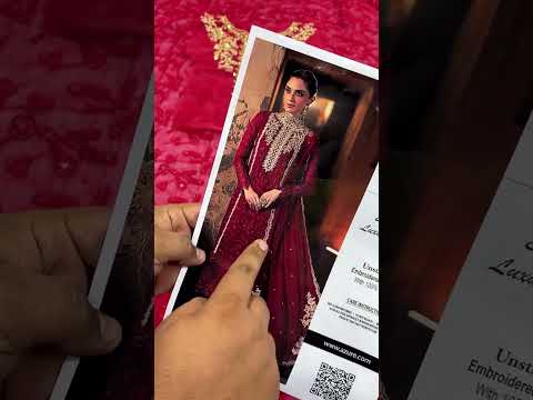 AZURE ROYAL CHALLENGE MEHROON LUXURY NET COLLECTION| MASTER REPLICA| TOP PAKISTANI DRESS BY SHAEBIZ
