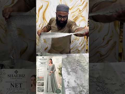 MARIA B LATEST NET COLLECTION| AQUA COLOR| UNSTITCHED 3 PCS BY SHAEBIZ