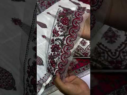 HUSSAINN REHAR LUXURY WHITE KHADDER WINTER COLLECTION| UNSTITCHED LATEST COLLECTION| TOP PAKISTANI DRESS BY SHAEBIZ