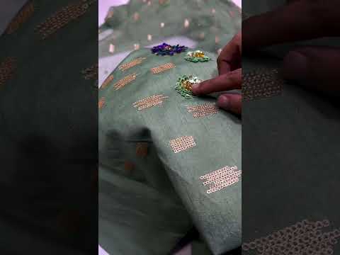 NUREH LUXURY MINT GREEN INDIAN RAW SILK| UNSTITCHED MASTER REPLICA| TOP PAKISTANI DRESS BY SHAEBIZ