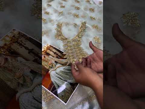 MAHA WAJAHAT LUXURY BRIDAL GHARARA  COLLECTION| UNSTITCHED 3 PCS | TOP PAKISTANI DRESS BY SHAEBIZ