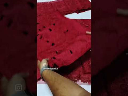 MARIA B - MEHROON LUXURY LAWN COLLECTION | TOP PAKISTANI DRESS BY SHAEBIZ