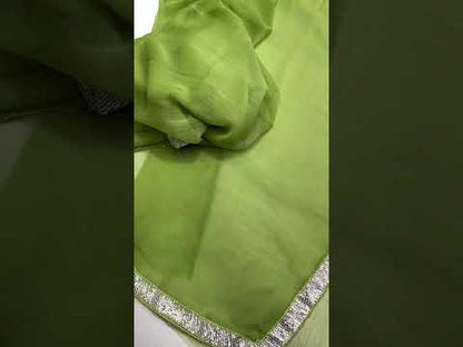 LULUSAR PISTACHIO CHIFFON DRESS| UNSTITCHED 3 PIECES BY SHAEBIZ