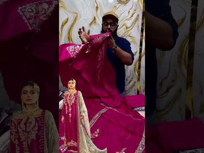 SARA ROHALE LUXURY RAW SILK DRESS WITH GOTA WORK| UNSTITCHED 3 PCS BY SHAEBIZ