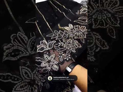 SAJAL ALY BLACK CHIFFON DRESS| AZURE 2026 LATEST COLLECTION BY SHAEBIZ