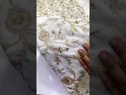ZAINAB SHAMSI RAW SILK EMBROIDERED AND HAND EMBELLISHED| UNSTITCHED 3 PCS BY SHAEBIZ