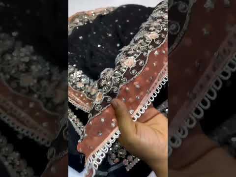 Aneelas New Nazuk Black Velvet Dress | Shaebiz Luxury Unstitched Collection￼