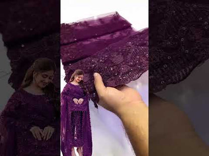 KANWAL MALIK LUXURY NET DRESS| UNSTITCHED LATEST COLLECTION BY SHAEBIZ