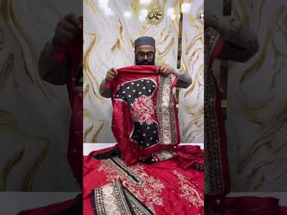 ETHNC LATEST RED RAW SILK KAFTAN | UNSTITCHED LATEST KAFTAN OF 2026 BY SHAEBIZ