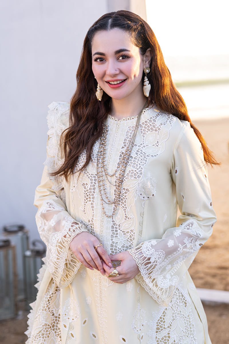 QALAMQAR LUXURY 2024 LAWN EID COLLECTION WEARING HANIA AMIR TOP PAKISTANI DRESS BY SHAEBIZ