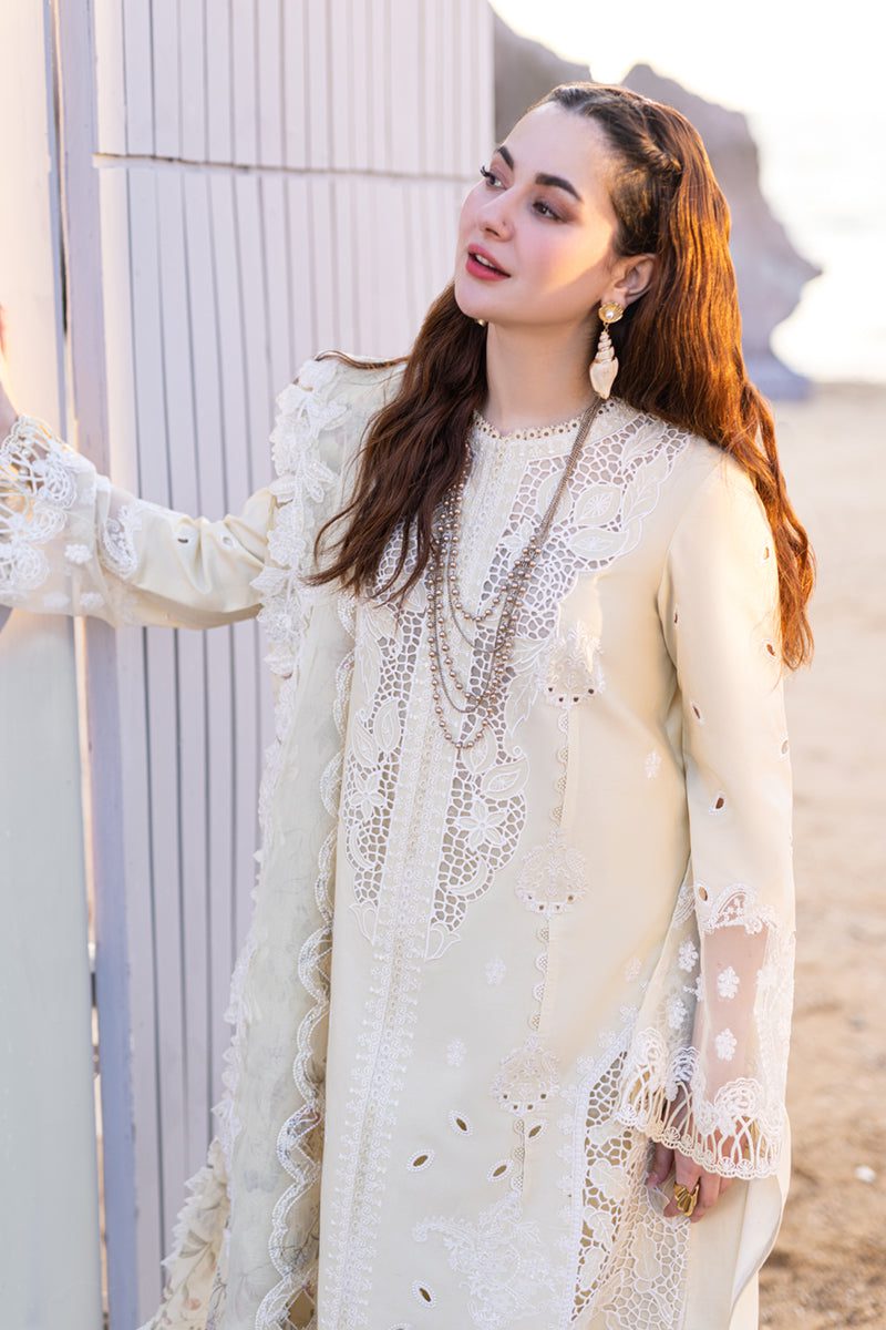 QALAMKAR LUXURY 2024 LAWN EID COLLECTION WEARING HANIA AMIR TOP PAKISTANI DRESS BY SHAEBIZ