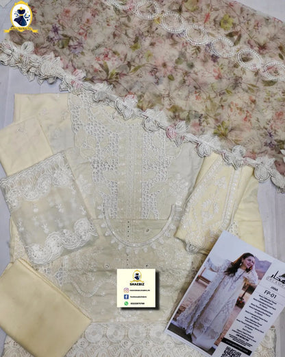QALAMKAR LUXURY 2024 LAWN EID COLLECTION WEARING HANIA AMIR TOP PAKISTANI DRESS BY SHAEBIZ