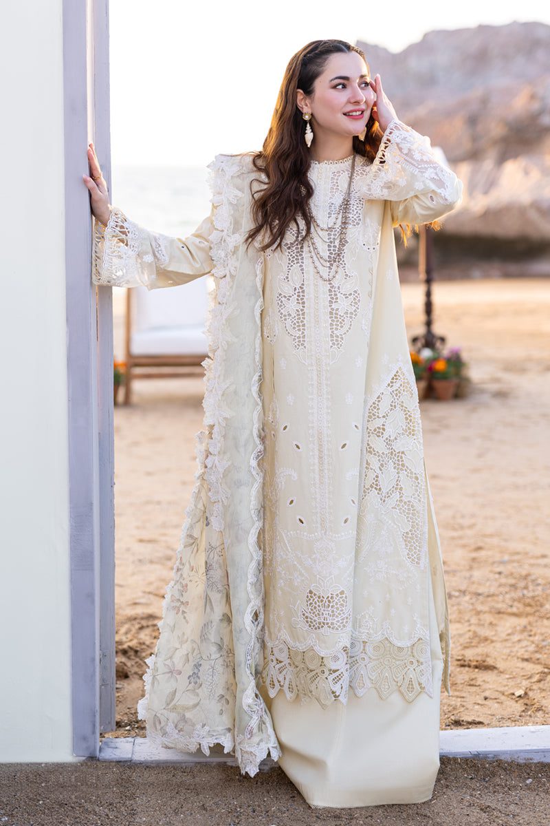 QALAMQAR LUXURY 2024 LAWN EID COLLECTION WEARING HANIA AMIR TOP PAKISTANI DRESS BY SHAEBIZ