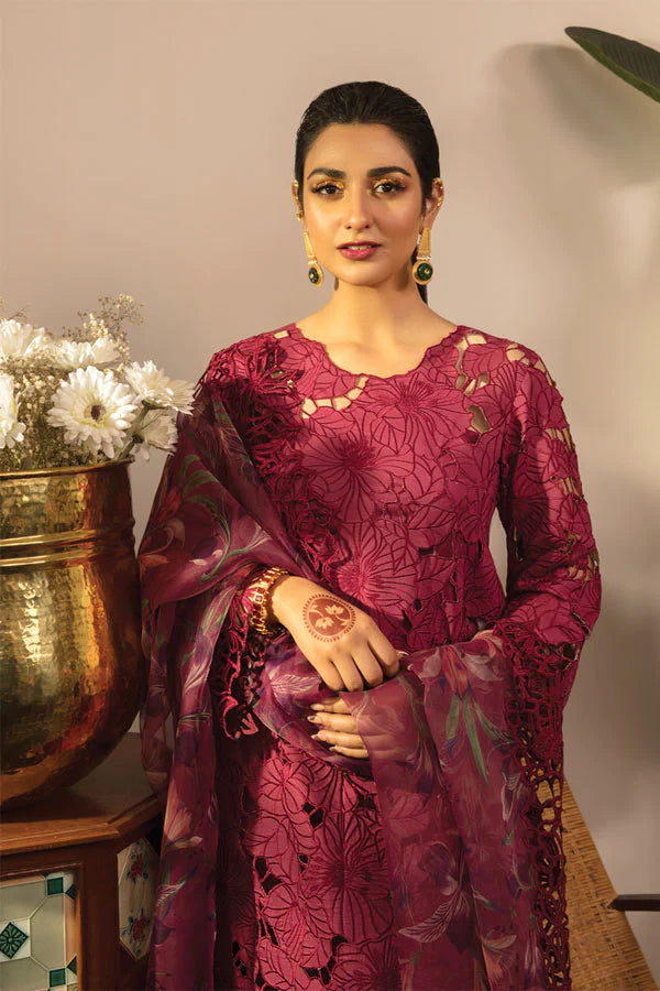 RANG RASIYA REHMAT LUXURY PARTY WEAR LAWN TOP PAKISTANI DRESS BY SHAEBIZ