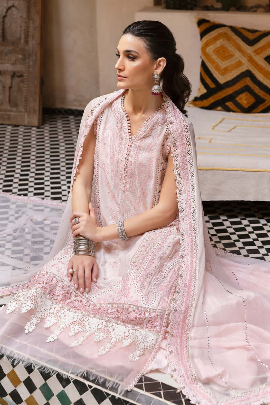 MARIA.B ROYAL PINK LUXURY LAWN COLLECTION|TOP PAKISTANI DRESS BY SHAEBIZ