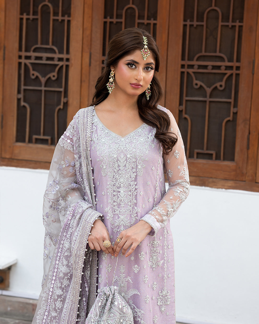 FAIZA SAQLAIN SAJJAL ALI LARWISH | TOP PAKISTANI DRESS BY SHAEBIZ