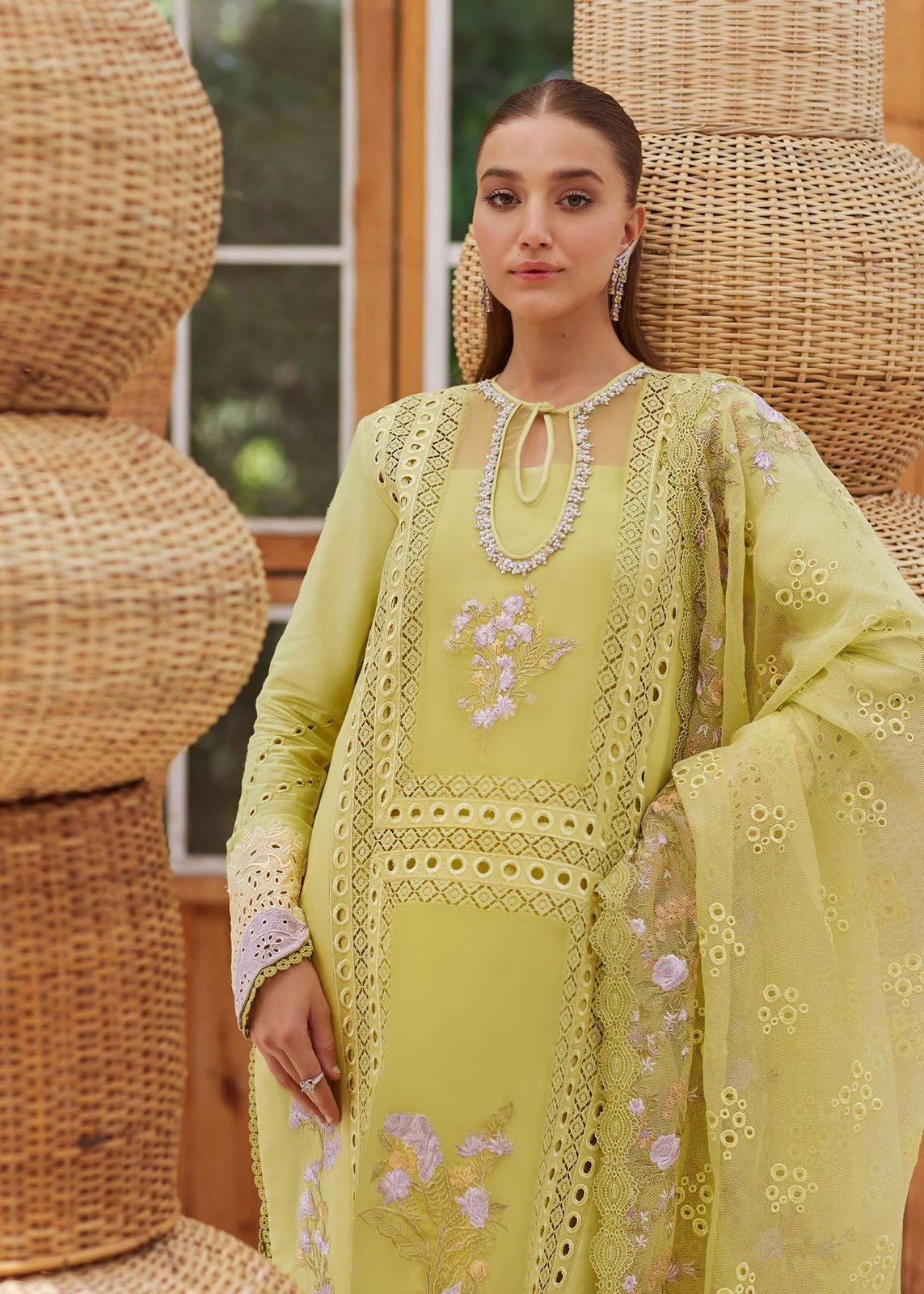 CRIMSON LEMON CHICKEN KARI LAWN COLLECTION| TOP PAKISTANI DRESS BY SHAEBIZ